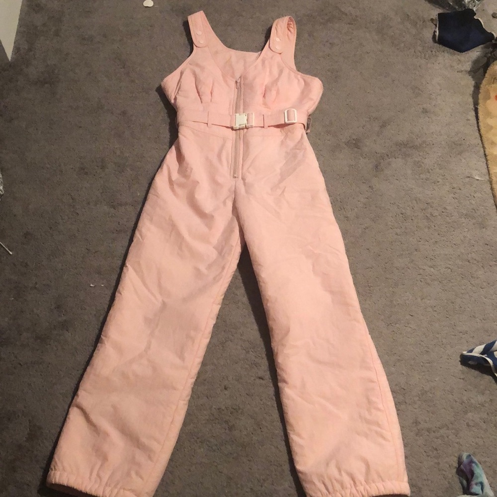 Pink Women’s Bib Style Snowsuit (80’s)